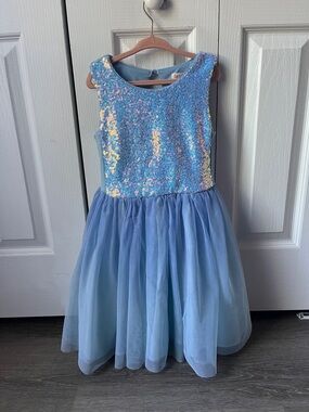Cat & Jack Light Blue Sequin Tulle Party Dress